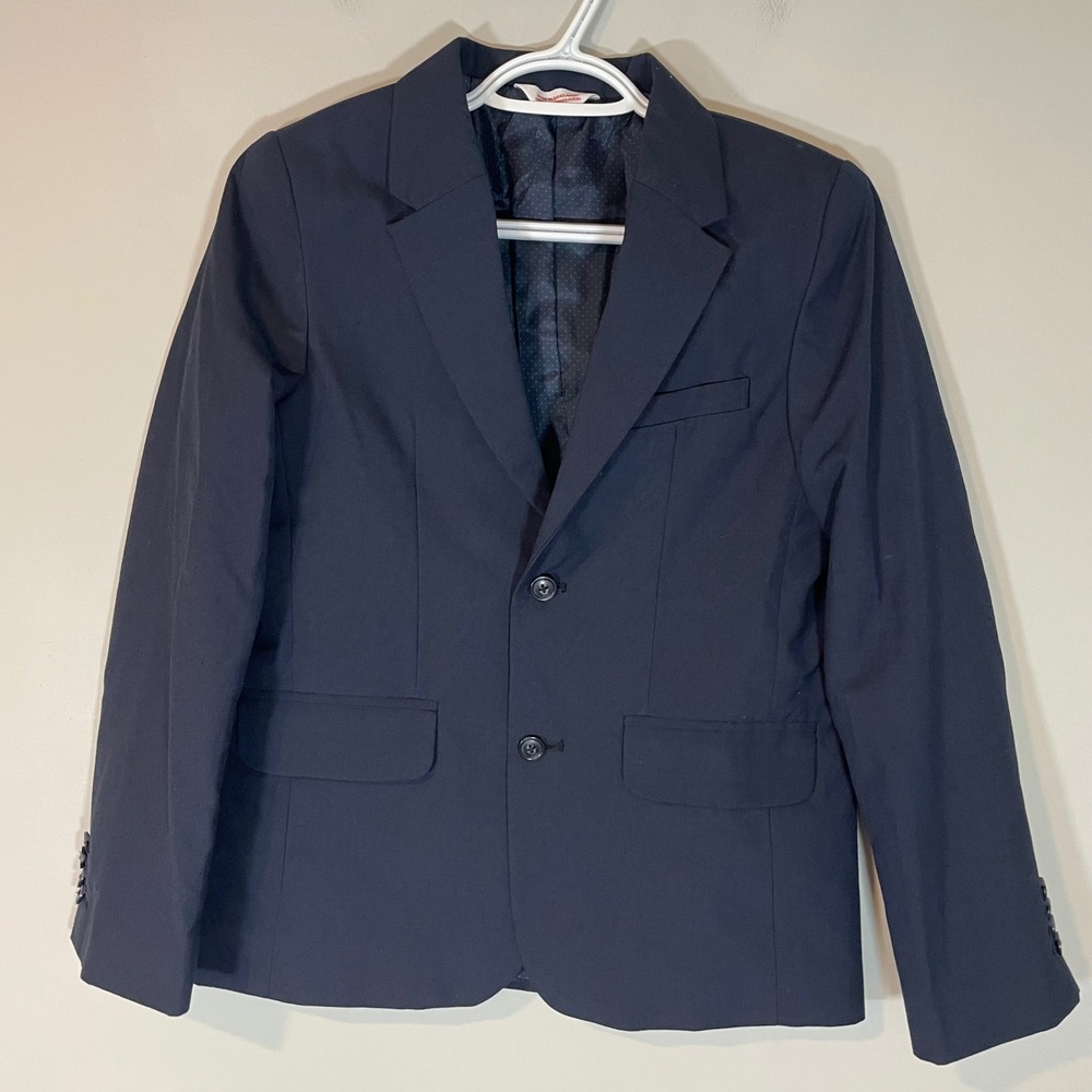 Cat & Jack‎ Boys Navy Blue Formal Blazer Suit Jacket Size 12 Wedding Lined